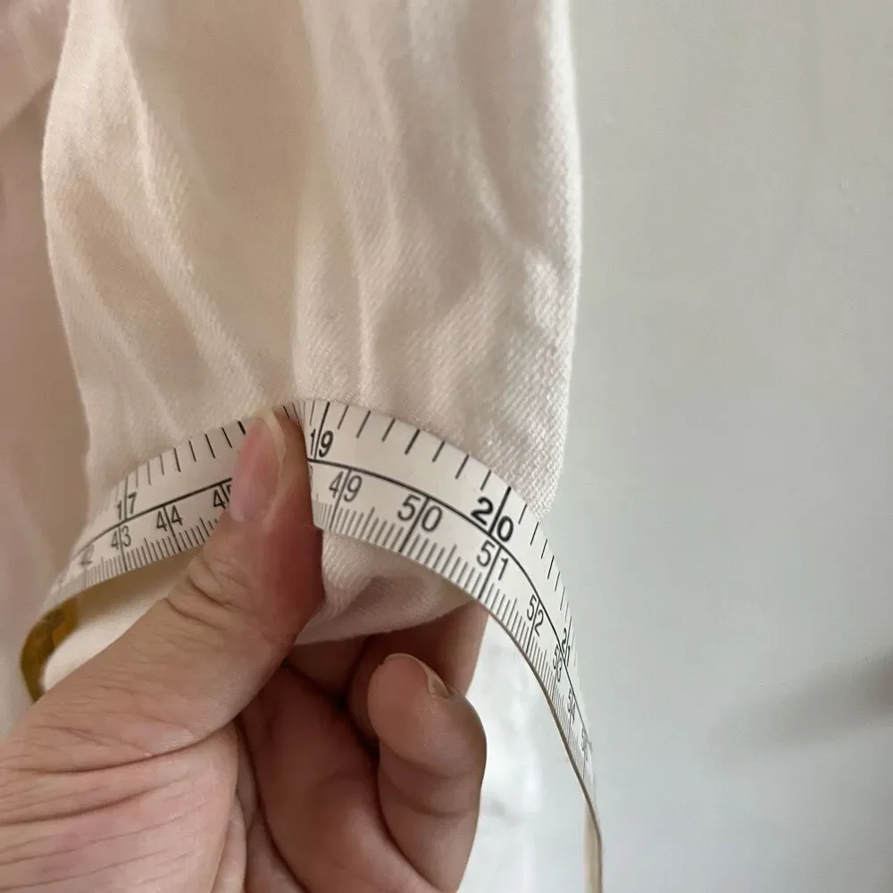 Anthropologie sleeveless square neck linen button wrap midi dress size XL - Picture 12 of 13